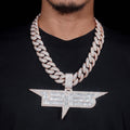 VVS Custom Monogram Pendant & 23mm Mosaic Cuban Chain