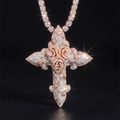 Rose Gold VVS Moissanite Diamond Cross Pendant