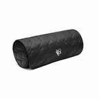 [Black] VVS Leather Three Watch Roll in black quilted leather, rolled closed