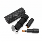 [Black] VVS Leather Three Watch Roll with the black cigar holder insert and cutter